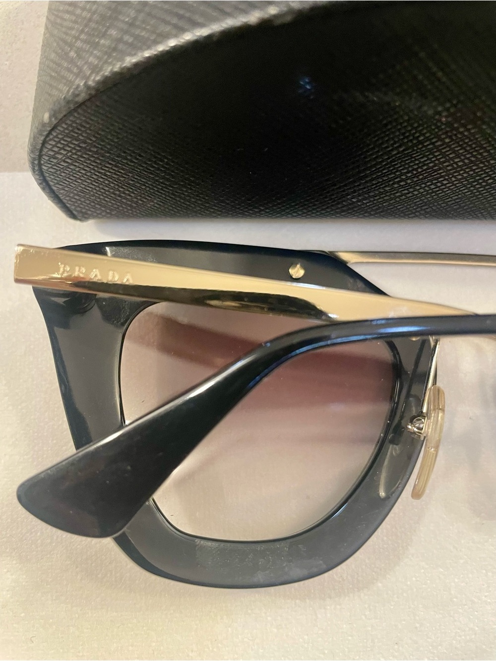 Prada Black Sunglasses with Gold Bridge - Picture 4 of 6